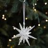 Festlicher Glitzer-Weihnachtsbaum-Anhänger Simulation Kunststoff-Weihnachtselch-Ornamente 3D-Schneeflocken-Hängeanhänger Party-Dekoration