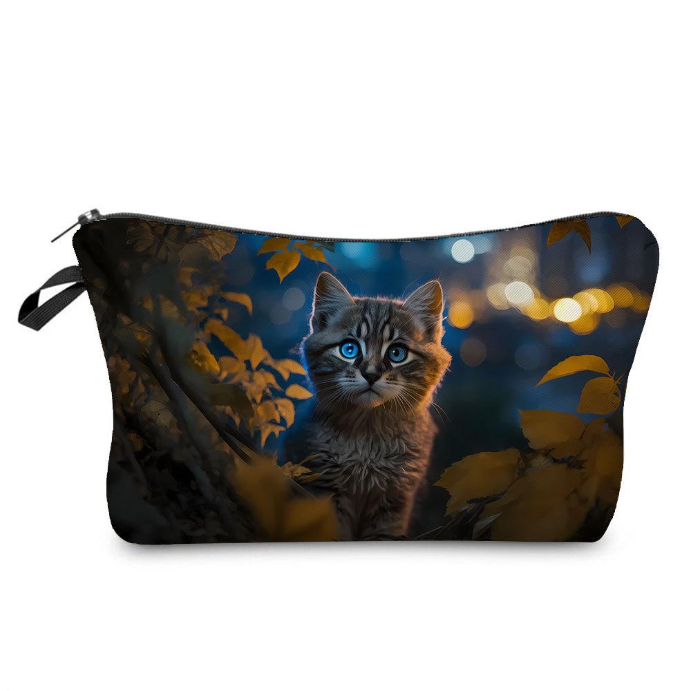 Women Cat Print Cosmetic Bag Toiletries Organize Travel Storage Case 6772