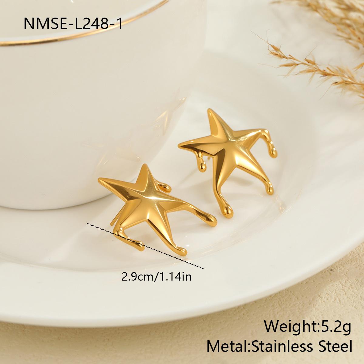 GEMCHIC Women s Dripping Star Stainless Steel Earrings Gold Plated Fashion Jewelry
