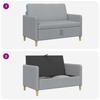 Storage Sofa in Light Grey 122 x 78 x 87 cm Polyester