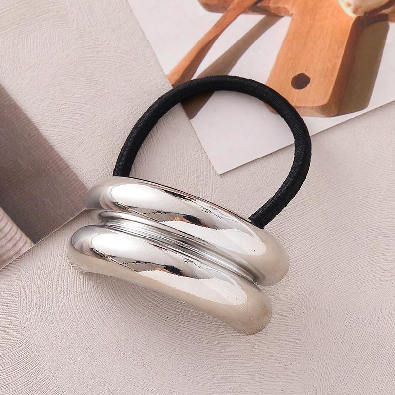 European American Punk Metal Hair Tie - Elastic Semicircular Round Tube Hair Ring