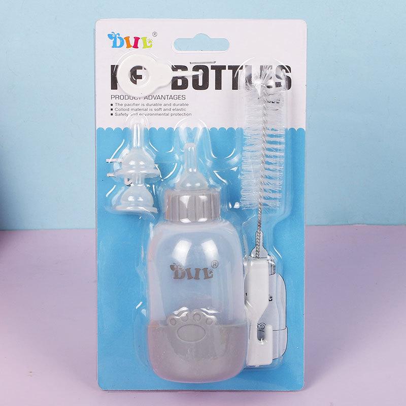 

Набор из 5 штук 100 мл силиконовых бутылочек для молока для домашних животных с защитой от ожогов и отпечатком лапки для новорожденных котят 100ml серый