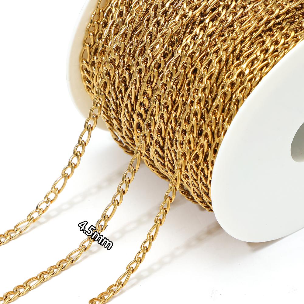 2 Meters Stainless Steel Link Cuban Figaro Chains Bulk for DIY Jewelry Earrings Making Necklace Findings Bracelets Wholesale