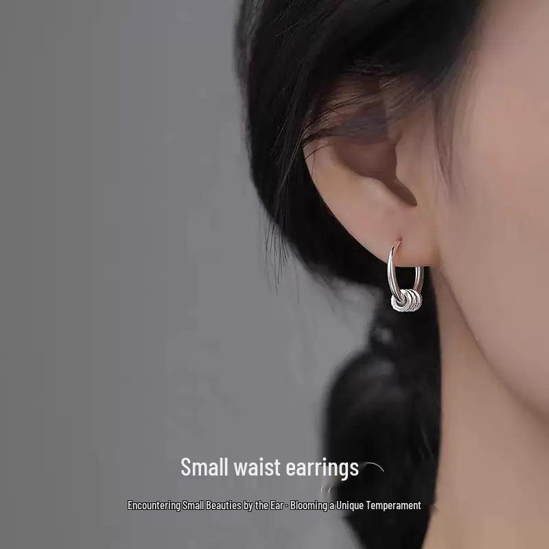 S925 Minimalist Korean Thin Waist Earrings for Women: Exquisite, Versatile, Light Luxury Design
