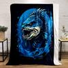 "Fierce Blue Monster Fish" Print Blanket Soft and Cozy Perfect for the Living Room Bed Sofa or a Nap,gift