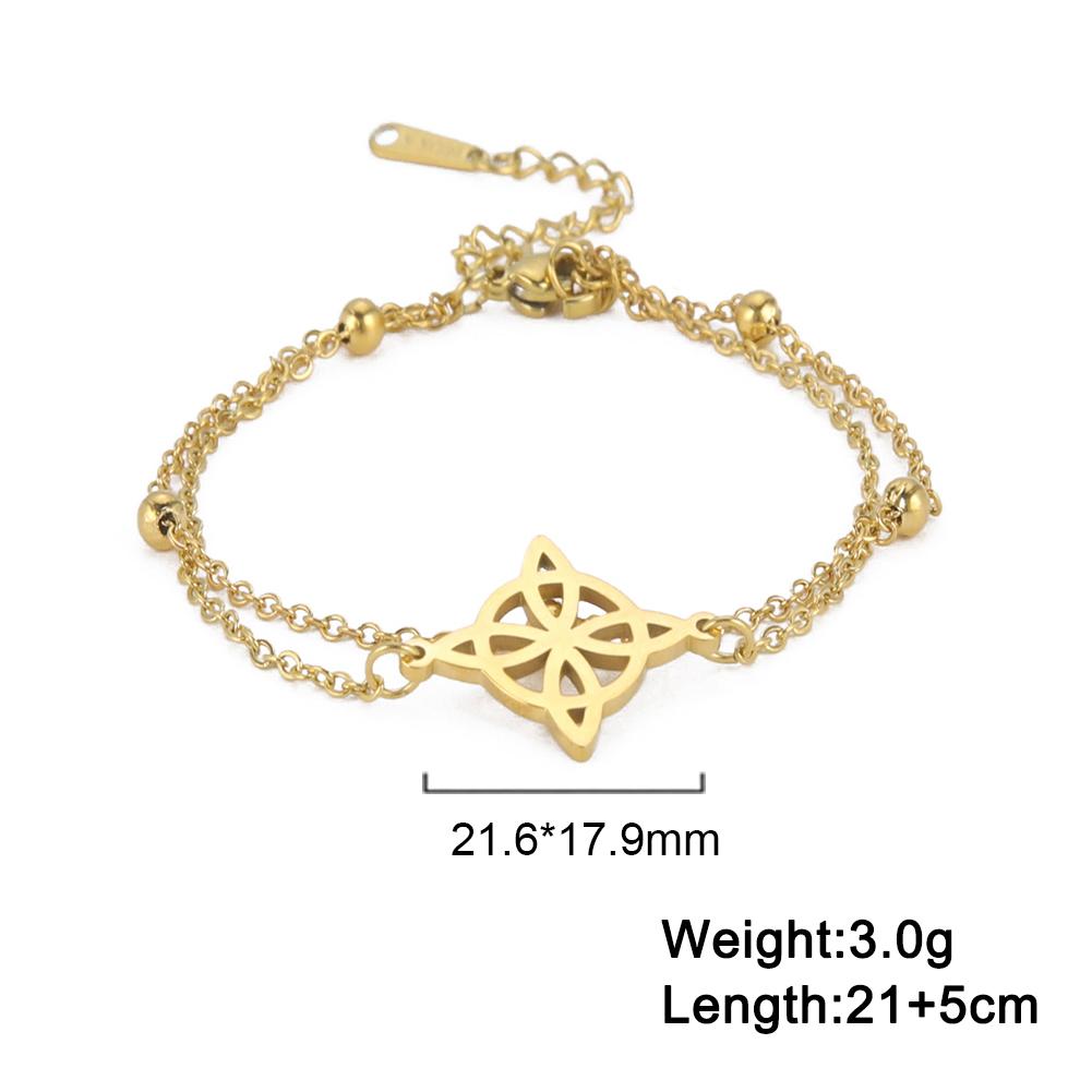 Lucktune Witchcraft Witch Knot Pendant Anklets for Women Stainless Steel Silver Color Anklet Summer Accessories Beach Jewelry
