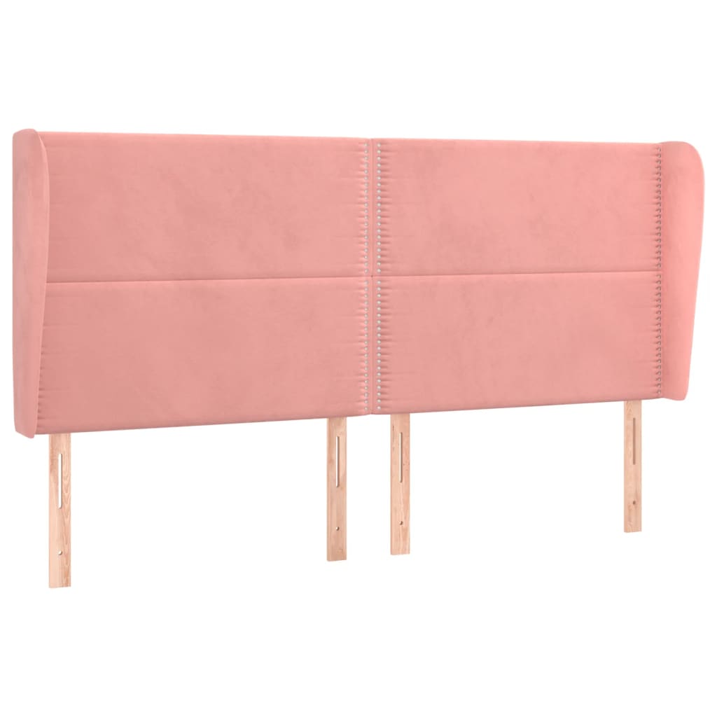 Headboard with Ears Pink 163 X 23 X 118 128 Cm Velvet