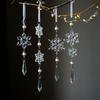 2pcs Acrylic Christmas Clear Snowflake Pendants  Home Xmas Decoration