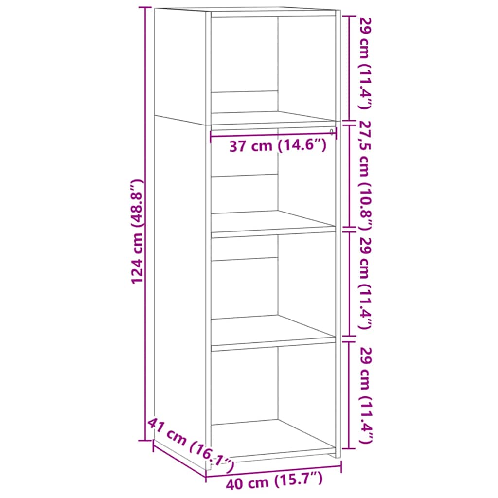 Highboard Smoked Oak 40 x 41 x 124 cm Engineered Wood