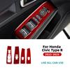 Real Soft Carbon Fiber Car Window Lift Button Panel Trim Sticker For Honda Civic Type R 11th FL5 2022 2023 2024 2025 LHD RHD.