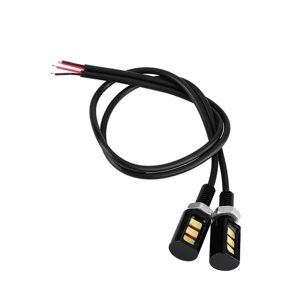 2x 12V Car Motorcycle License Number Plate Screw Light Lamp White LED