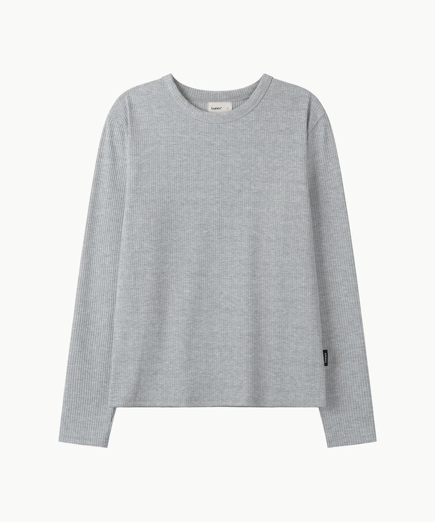 Leondi Rib Slim Long Sleeve - Grey