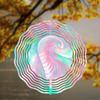 10 Inch Hanging Wind Spinner with Wave Design 360 Degree Rotating Hook Metal Rustic Style for Garden Balcony Decor No Battery Needed