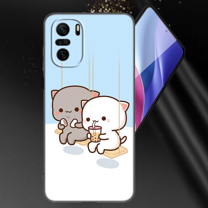 Funny Cartoon Cat Phone Case For Xiaomi Mi POCO X3 NFC GT M4 M3 12 11T 10T Pro A3 11 Lite NE 5G 12X 11i F3 Soft TPU Black Cover