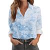 Women's Shirt With Floral Print Buttons, Long Sleeved Casual Regular Shirt Blouses Casual Plus Size Basic Tops