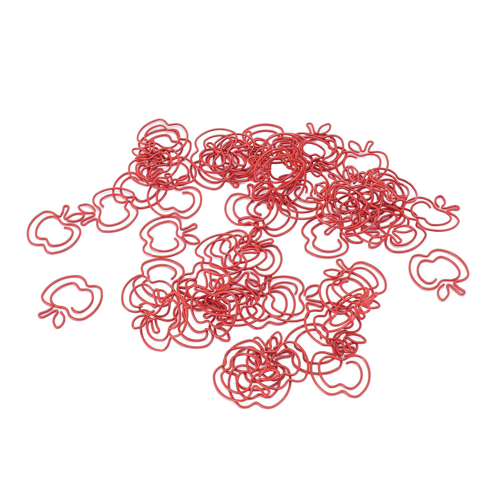 

100 шт. Паперові скріпки Милі у формі фруктів Гальванізований метал Декоративна скріпка для документів Малювання червоний