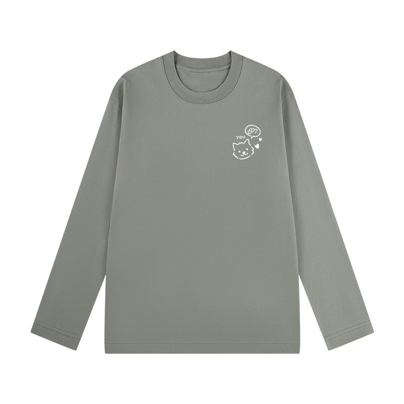 

2025 Trendy Women s Hong Kong Style Long-Sleeve Cotton Round Neck Loose Top for Autumn L (115-130 lbs)
