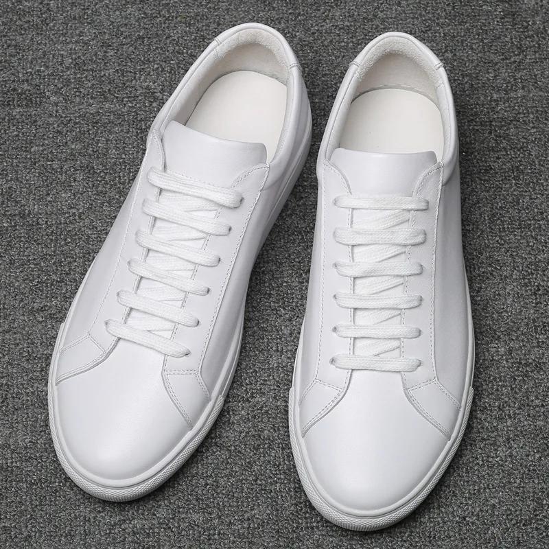 

New Men s Spring Shoes Lovers Leather Small White Men and Women Korean Version of White Trend All Casual White 47 слоновая кость