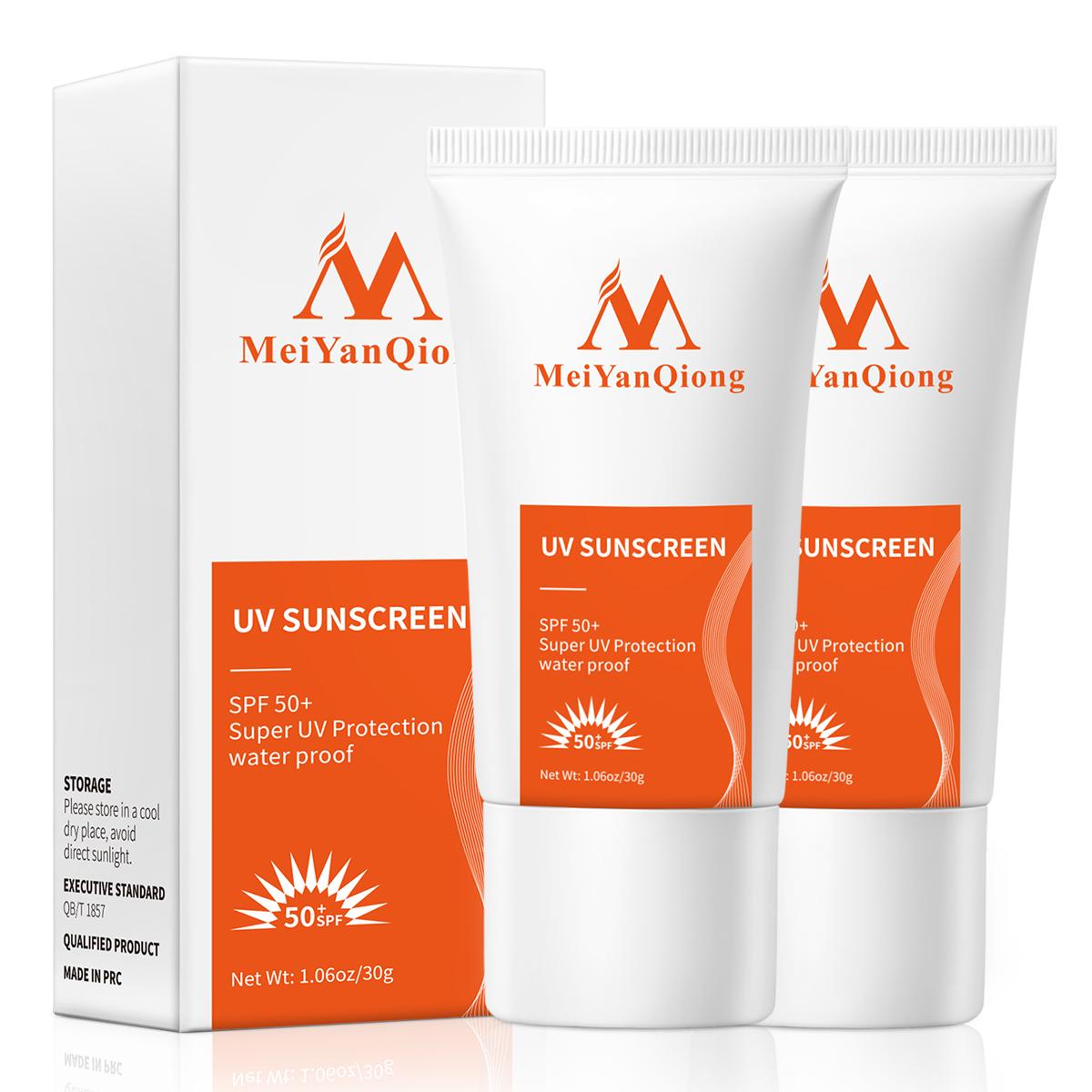 MeiYanQiong Солнцезащитный крем SPF50+ - Отбеливание и защита от УФ-лучей 30г 2pcs