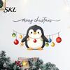 Indoor Outdoor Festive Decor Christmas Cute Penguin Wall Sticker, Merry Cartoon Animal Art Decal, Atmosphere Removable Peel And Stick Murals for Kids