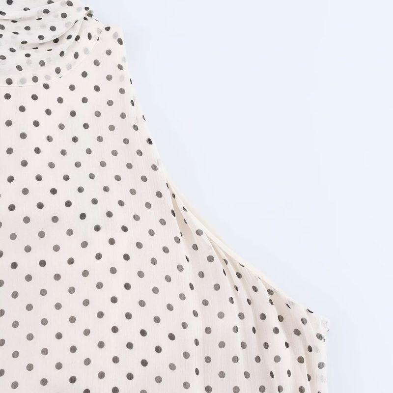 Kaslead New Women clothes Western Style Fashion Polka Dot Neck Collar Dress 5289042