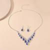 Elegant Sapphire Bridal Set: Evening Dress Accessories – Women's Necklace & Earrings