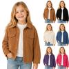Veste chemise en velours côtelé pour fille Boutons de couleur Pour l'école et les activités de plein air