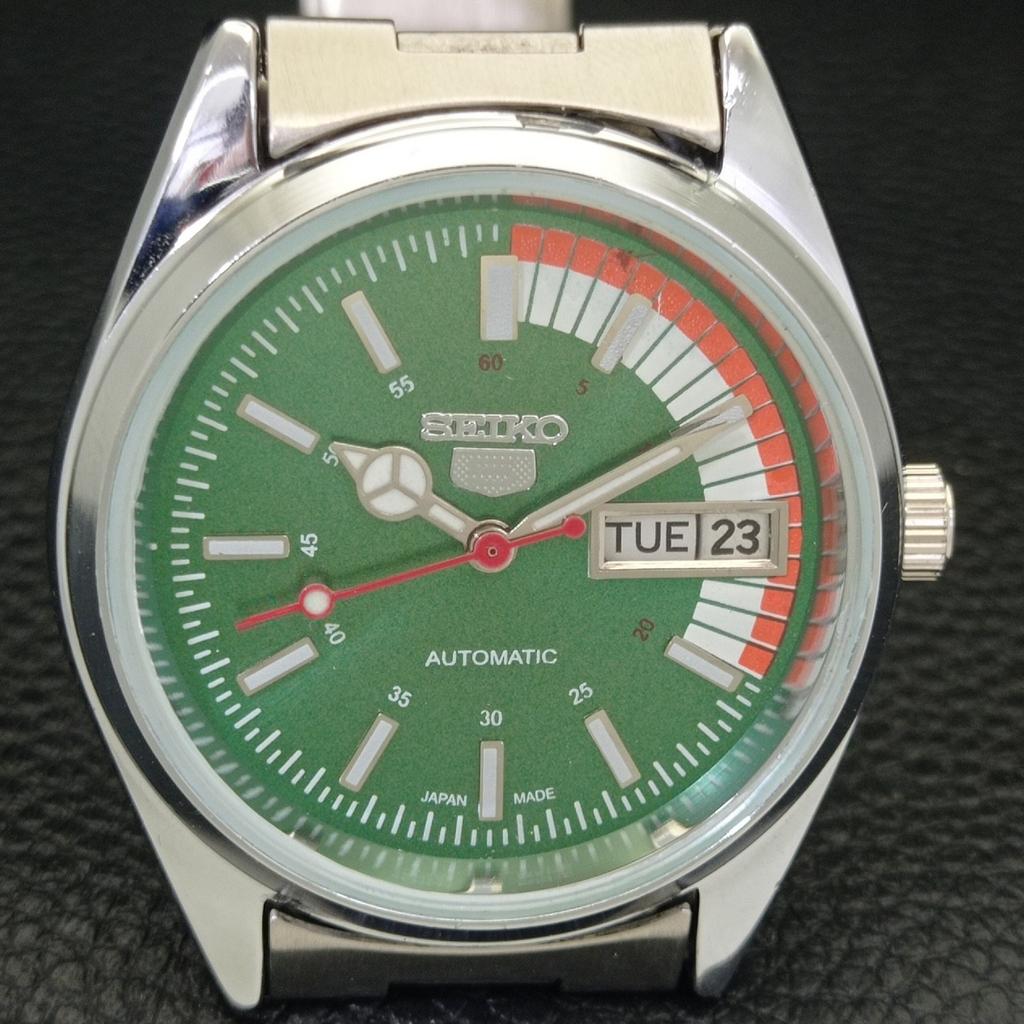 VINTAGE REFURBISHED SEIKO 5 AUTOMATIC 6309A JAPAN MENS GREEN WATCH A440753-4 Sk-a440753