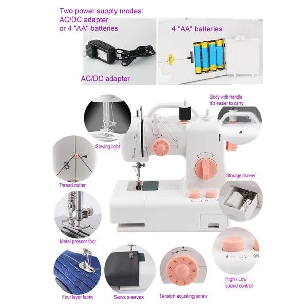 Sewing Machine,Electric Mini Sewing Machine ABS Compact with Handle Crafting Mending Machine