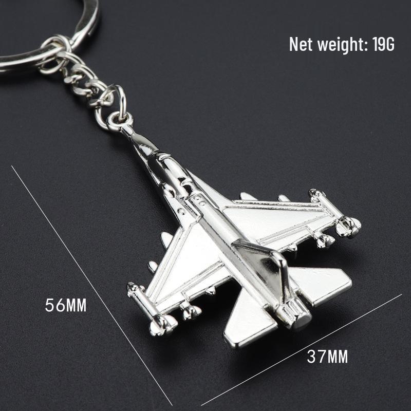 3D Kampfjet Metall Schlüsselanhänger – Kundenspezifisches Luftfahrtgeschenk und Flugzeuganhänger gray