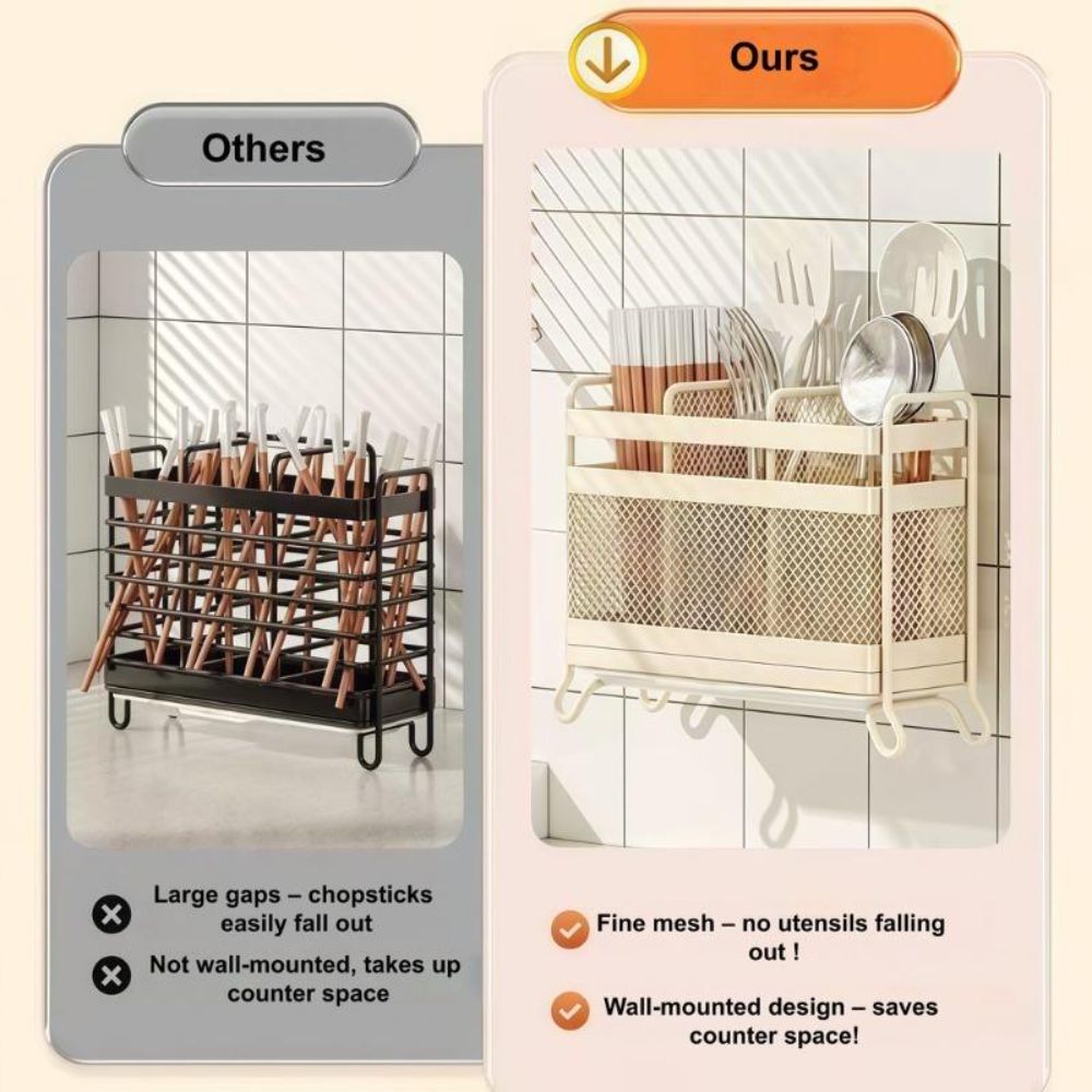 Space Saving Chopstick Holder Multi Compartment Kitchen Organizer  Kitchen Storage