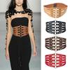 Sexy Fashion Retro Hollow Tangerine Ultra-wide Girdle Black Luxurious Woman Leather One Size Corset Women's Top Corset