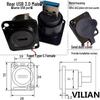 USB Type D Panel Mount Waterproof Female Socket (USB 2.0/3.0) for Digital Data Transfer