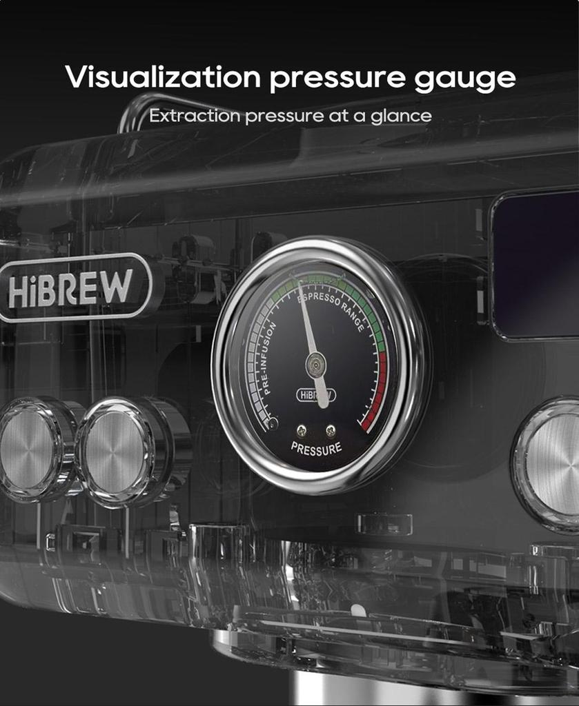 HiBREW H10A Semi Automatic Espresso Coffee Machine, 19Bar Pressure, Milk Frother