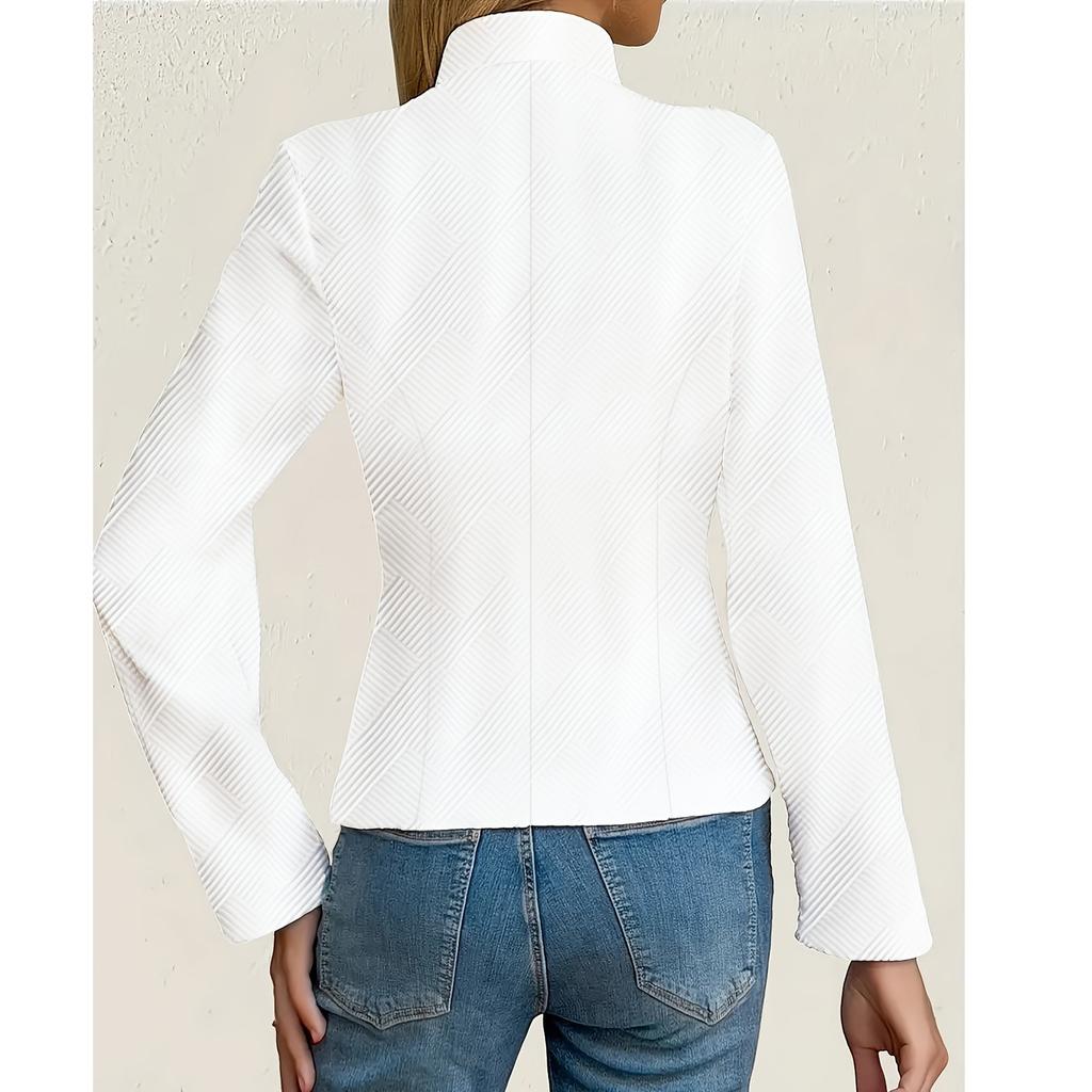 Women's Casual Solid Color Slim Fit Two Button Collar With Missing Corners Long Sleeved Suit Jacket