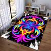 Colorful Abstract Swirl Pattern Carpet with Black and White Background Suitable for use as an anti-slip for living room bedroom sofas