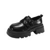 Black British style retro platform small leather shoes women's 2025 new spring and autumn French versatile thick heel Mary Jane single shoes