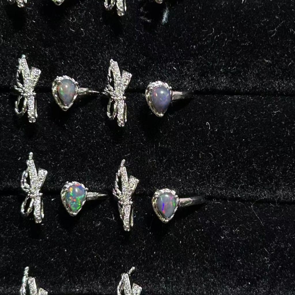 Natural Ethiopian Black Opal Ring Exquisite Ring