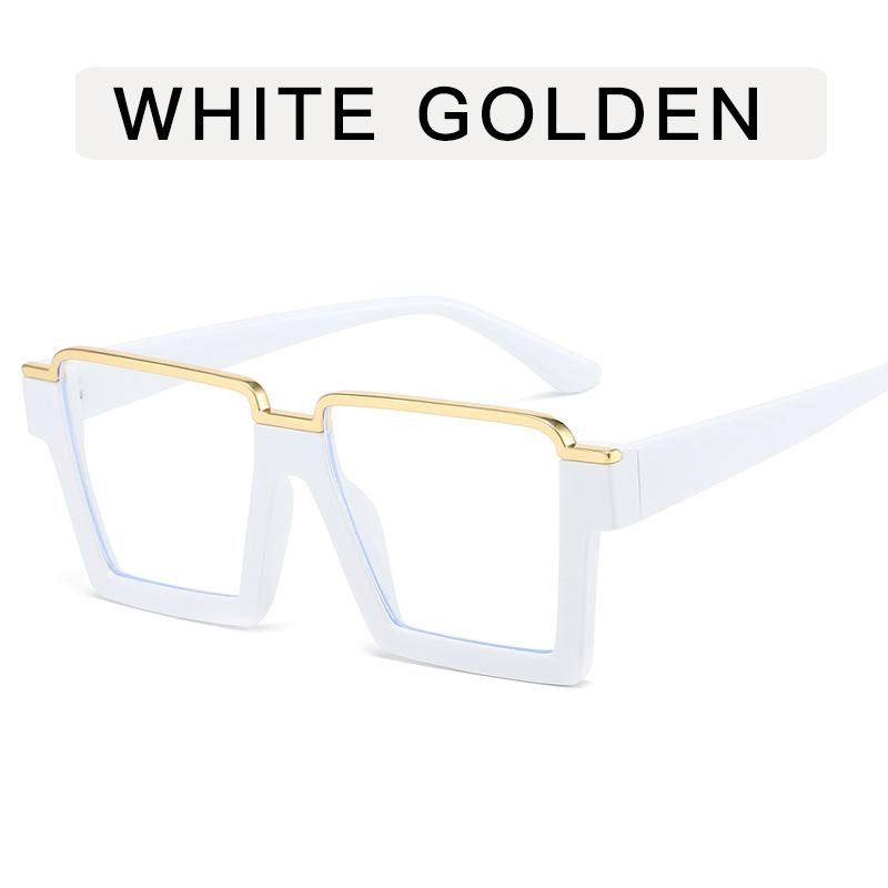Módne okuliare s rámom veľkej veľkosti, štvorcový tvar, polorámový okuliarový rám pre ženy, dekoratívne sklo blokujúce modré svetlo