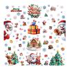 2025 Christmas Static Window Clings - Gingerbread Man Snowman Snowflake & Santa Claus Decals for Xmas Holiday Party Decorations