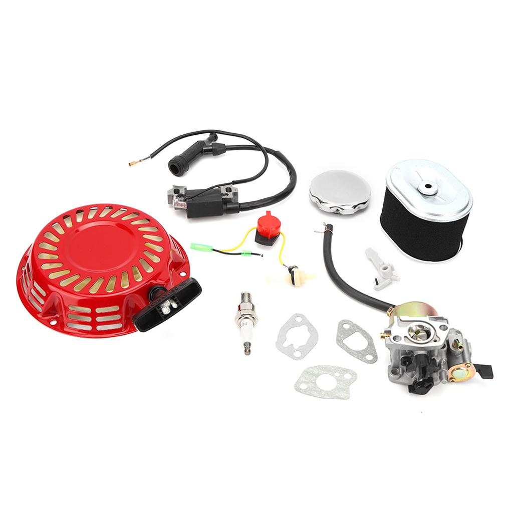 Recoil Starter Carb Ignition Coil Spark Plug OnOff Switch Fuel Cap Hose Kit Fit for Honda GX160
