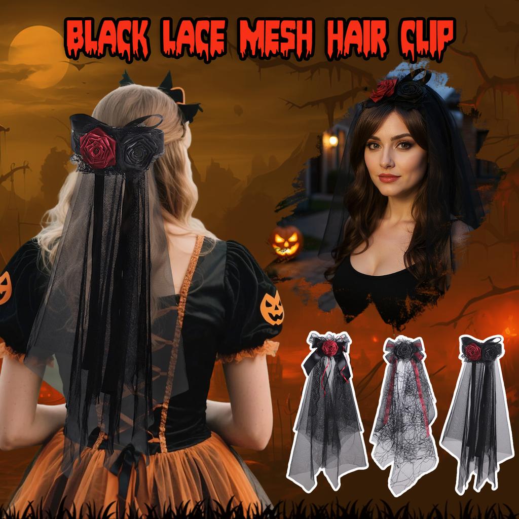 Adjustable Black Hairs Accessory Gothic Halloween Headpiece For Cosplay, Witch Costumes & Themed Parties
