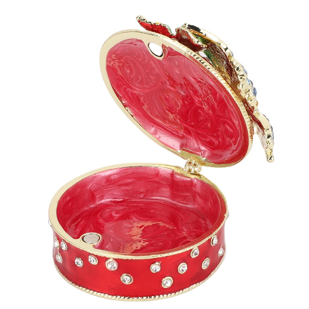 Butterfly Jewelry Box Metal Elegant Enameled Trinket Storage Box for Bathroom Bedroom Home Decor