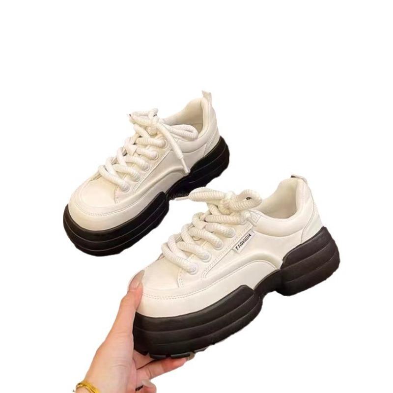 Platform Sneakers Womens Fashion Versatile White Shoes  Spring New Platform Heightening Casual Shoes  Para Mujeres