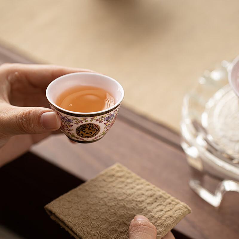 Su's Ceramic Pink Enamel Palace Style Gaiwan Gift Set