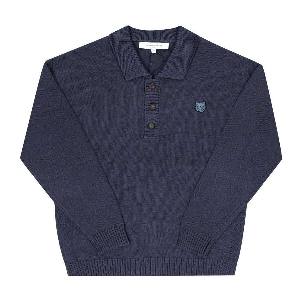 

MaiSon KitSune Bold Fox Head Patch Polo Men S Knit Om00202kt1099 OM00202KT1099 0076 (L)