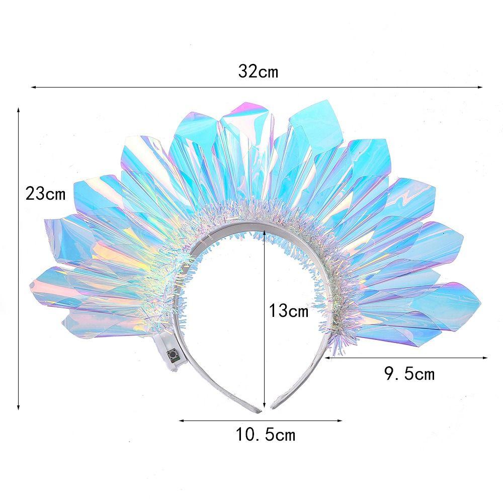 Cosplay Light Up Headband Giltter Glow Party Crown LED Hairband  Hair Accessories for Women Girls