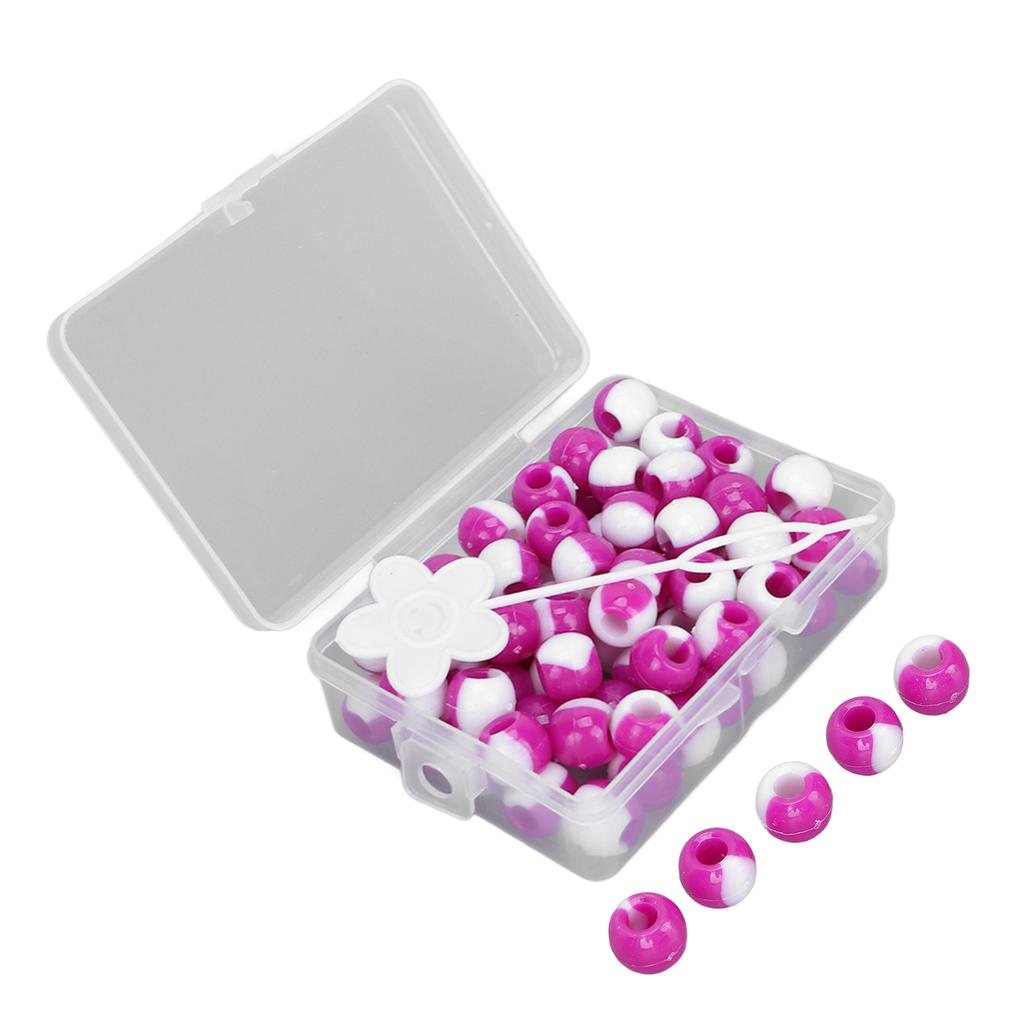 74pcs Round Hair Beads DIY Plastic Crochet Braid Wig Accessories Braid Dreadlock Beads Hair