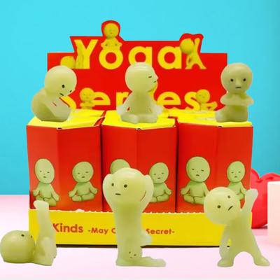 Smiski Yoga Series Blind Box – Luminous Green Figurine, Kawaii Night Light, Cute Collectible Toy, Christmas Gift