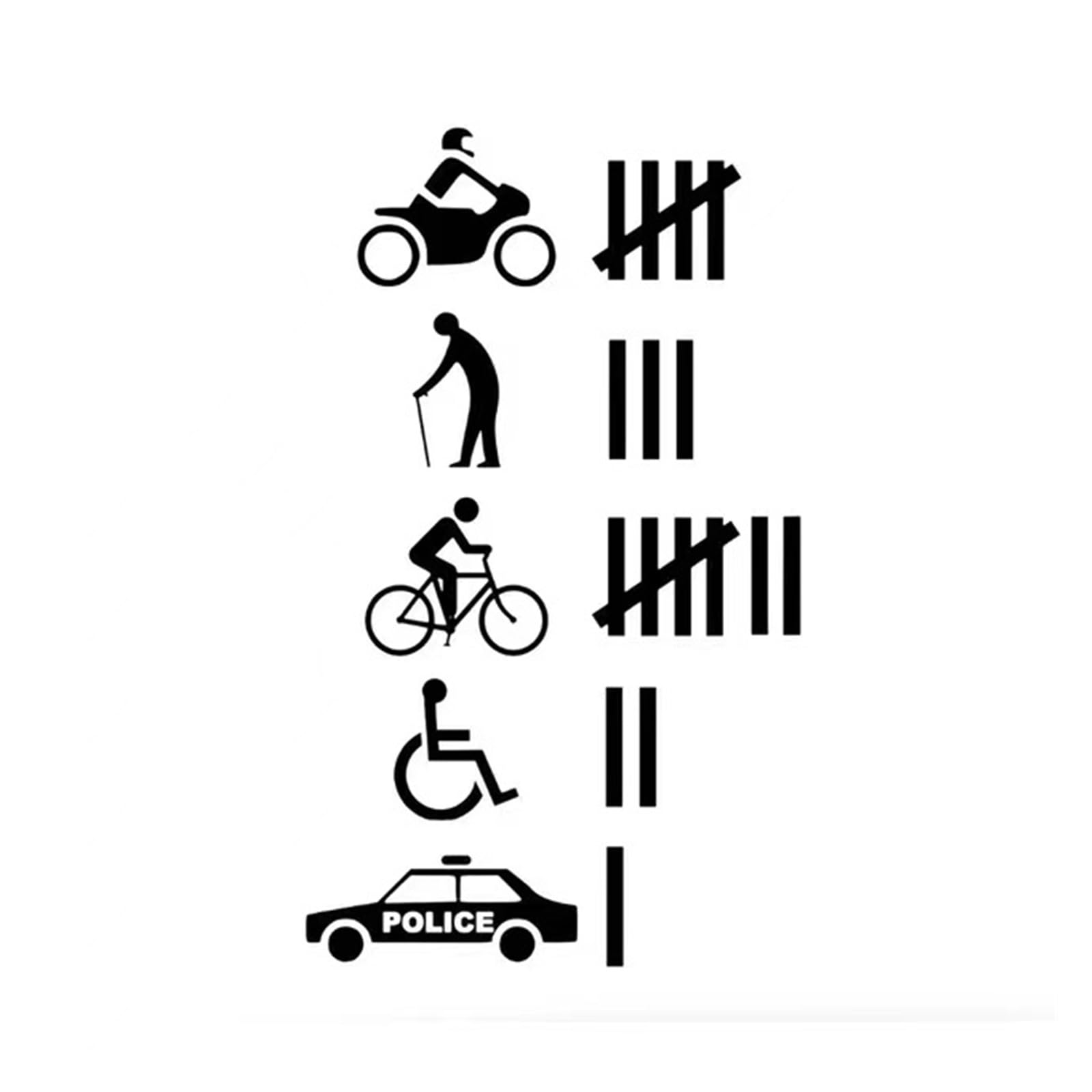 

PacuM Accident Hit/Kill Count Funny Bumper Sticker Car Decal Car 25cm*15cm чёрный